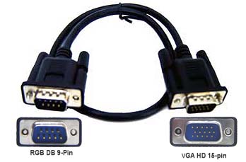 CGA DB9-Pin to 15-Pin D-sub VGA Adapter Cable
