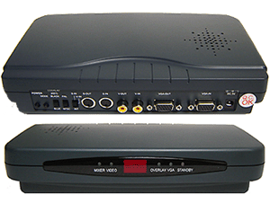 PC VGA to TV Scan Converter Video Message Generator With VGA Overlay And Mixer